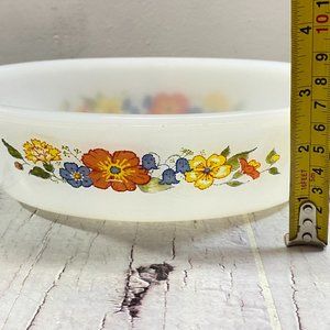 Vintage Glasbake Casserole Dish, Microwave Safe, Floral Design, Oval Shape